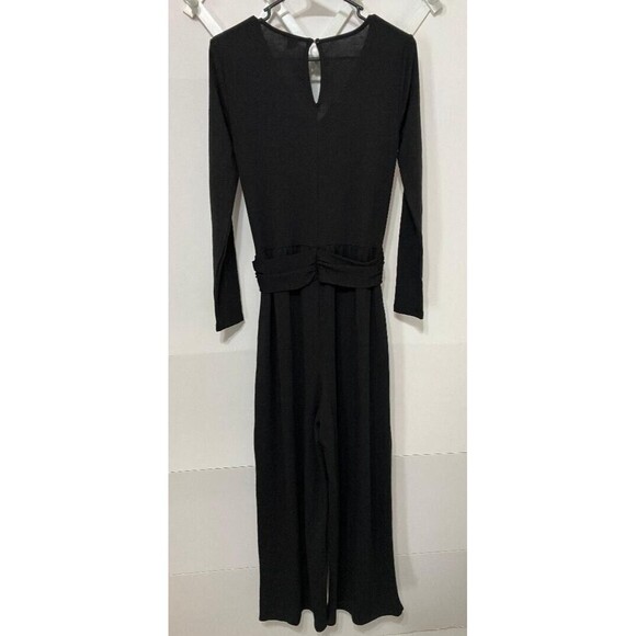 Old Navy Woman's Black Jumpsuit/Jumper Elegant  Faux Wrap Wide Leg Size Small - Picture 4 of 15